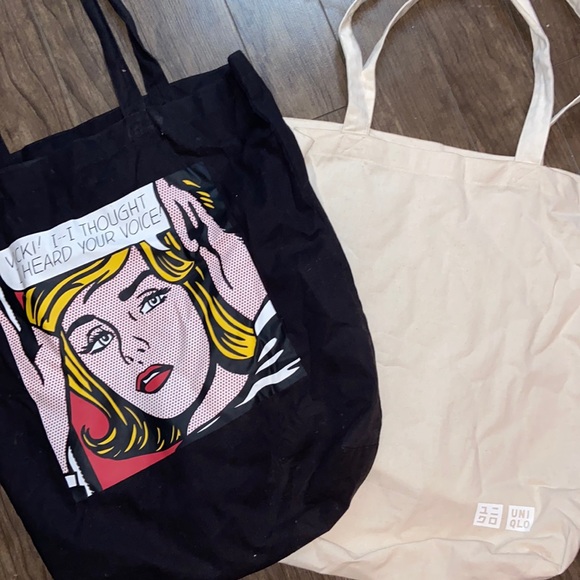 UNIQLO 2 PIECES OF TOTE BAGS - Picture 1 of 3